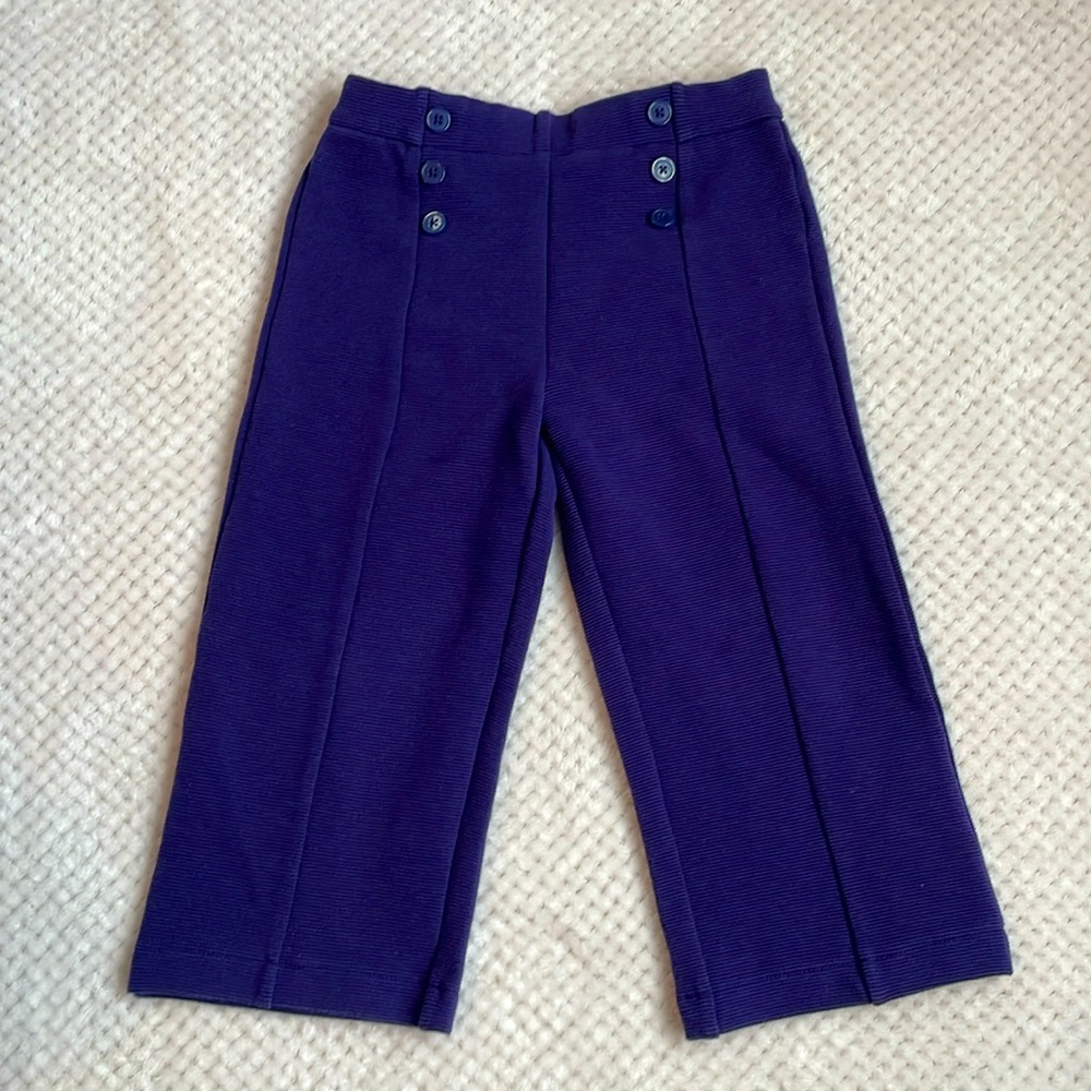 Girls 5 Adyson Parker knit blue wide leg pants